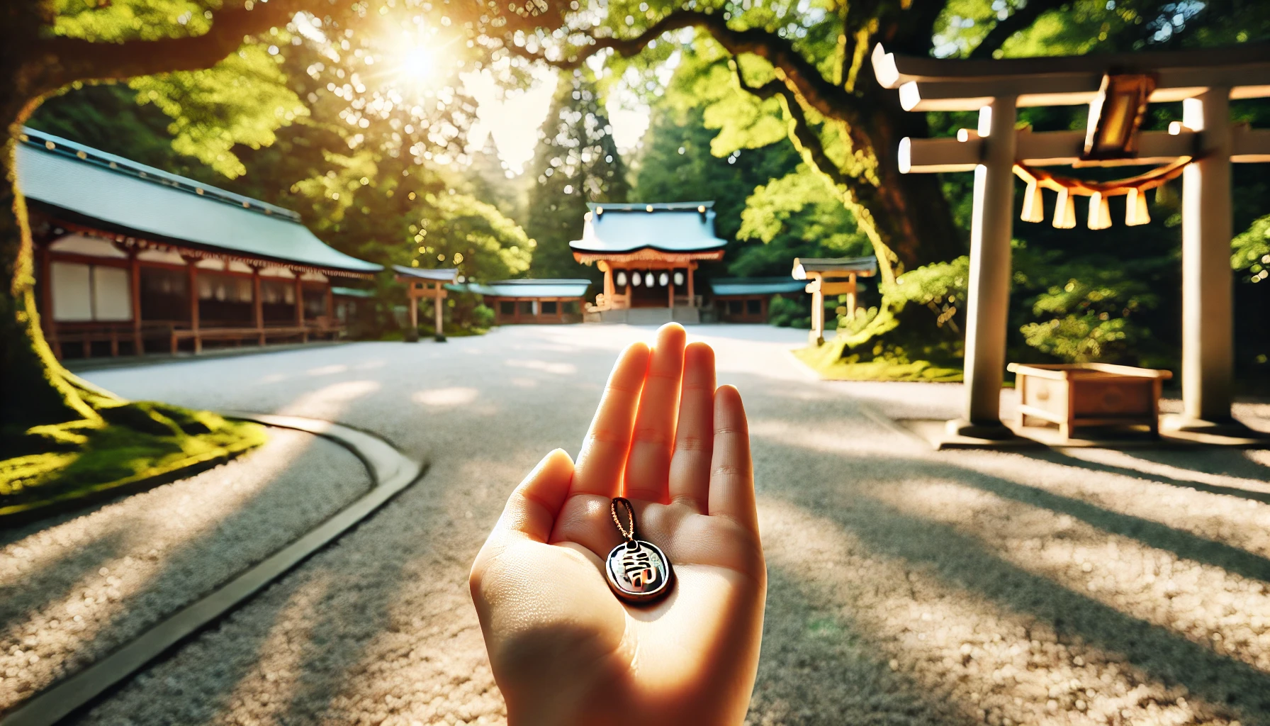 神社で感謝する