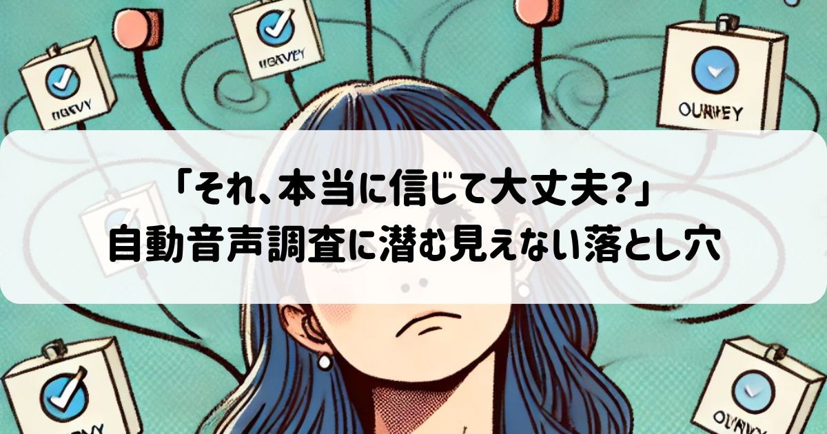 「それ、本当に信じて大丈夫？」自動音声調査に潜む見えない落とし穴